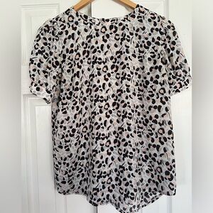 LOFT Cheetah Short Sleeve Blouse (Size XS)